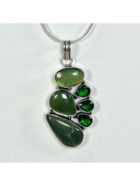 Nephrite Jade 925 Gemstone Pendant
